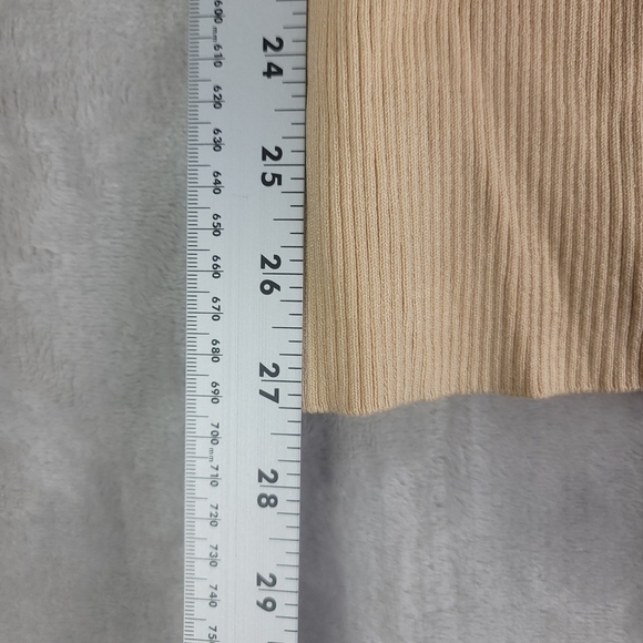 Danielle Bernstein Cream Ribbed Button-Up Sweater - Picture 6 of 7